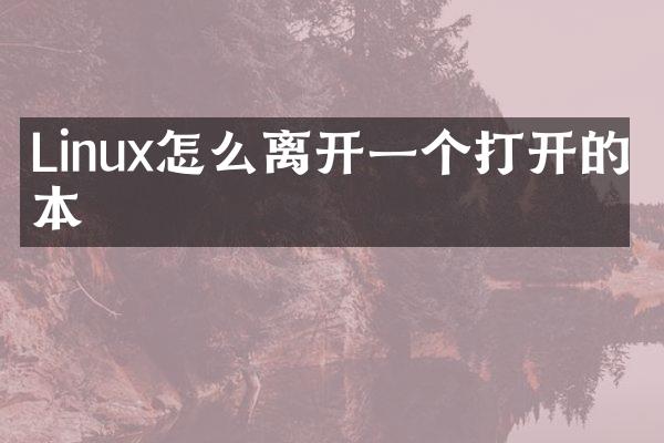 Linux怎么离开一个打开的文本