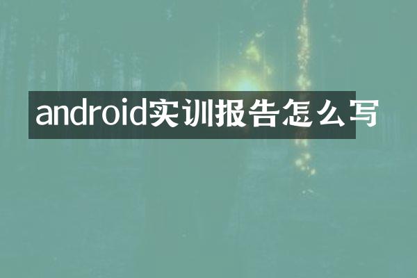 android实训报告怎么写