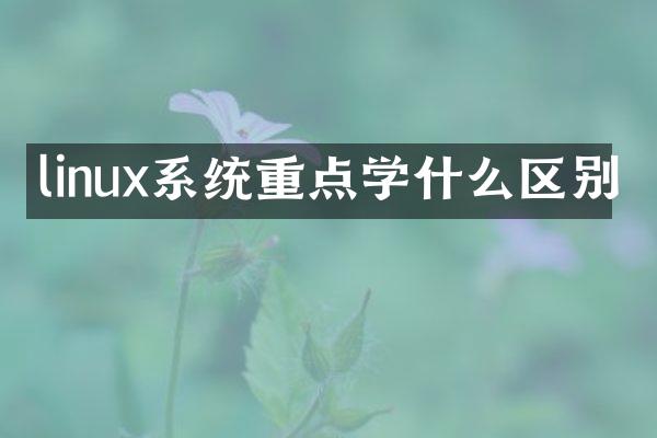 linux系统重点学什么区别
