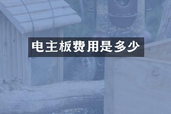 电主板费用是多少