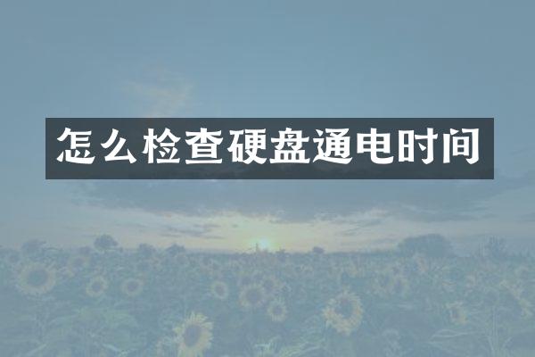 怎么检查硬盘通电时间