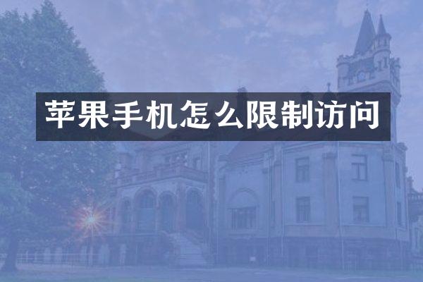 苹果手机怎么限制访问