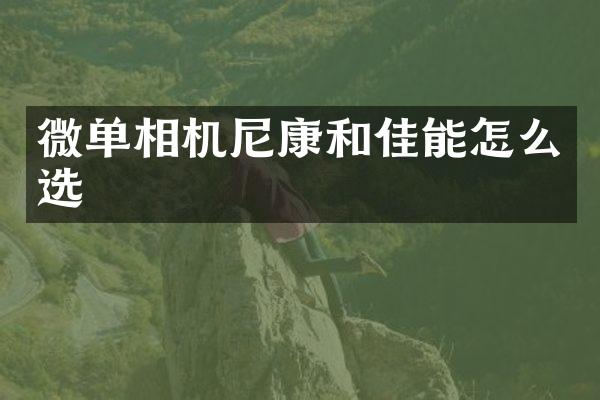 微单相机尼康和佳能怎么选