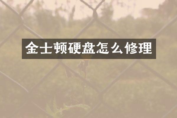 金士顿硬盘怎么修理