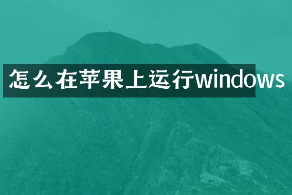 怎么在苹果上运行windows