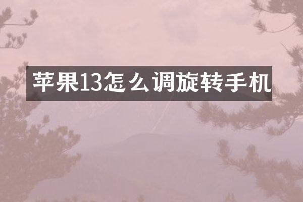 苹果13怎么调旋转手机
