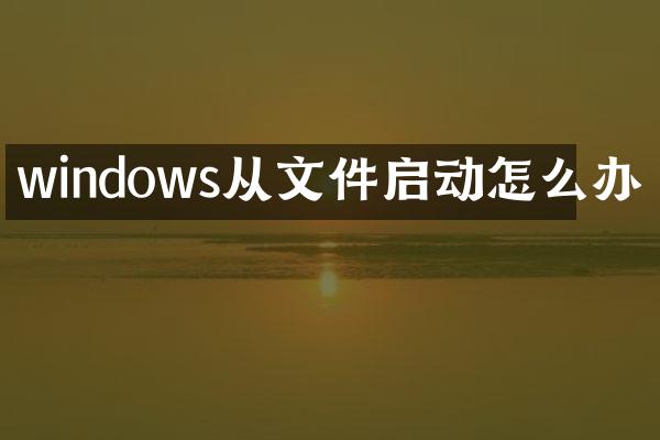 windows从文件启动怎么办