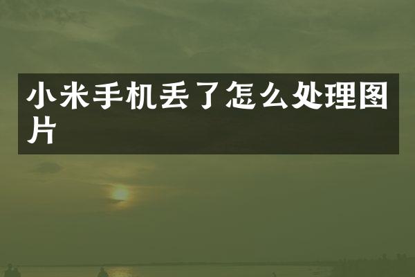 小米手机丢了怎么处理图片