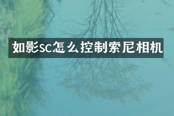 如影sc怎么控制相机
