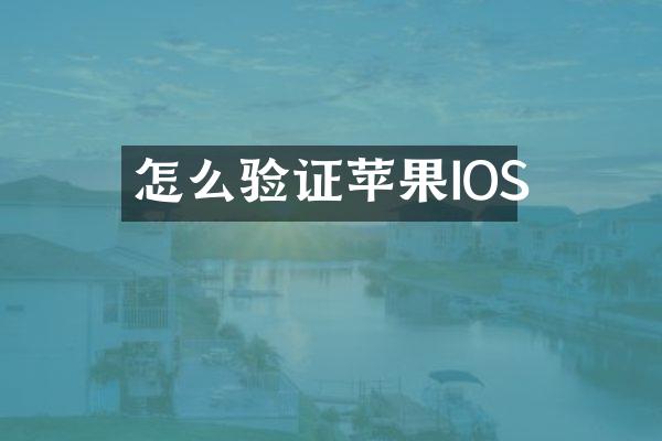 怎么验证苹果IOS