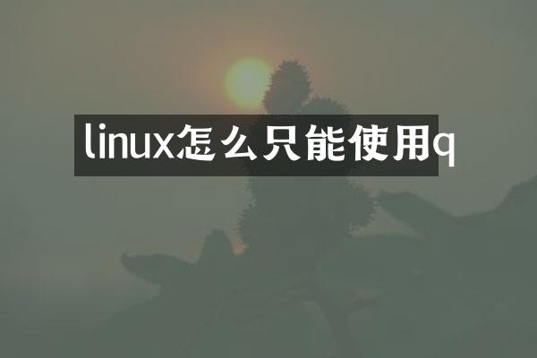 linux怎么只能使用q