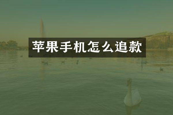 苹果手机怎么追款