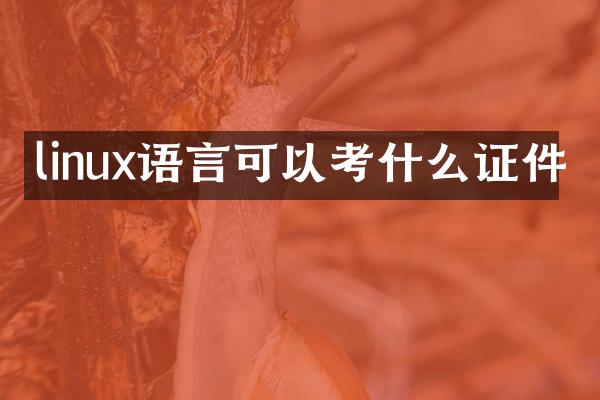 linux语言可以考什么证件