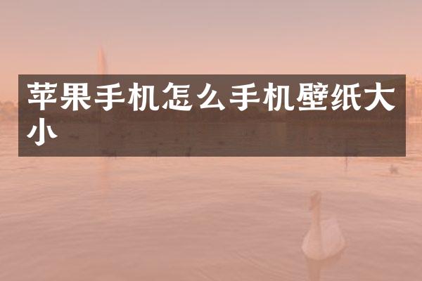 苹果手机怎么手机壁纸大小