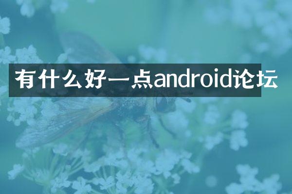 有什么好一点android论坛