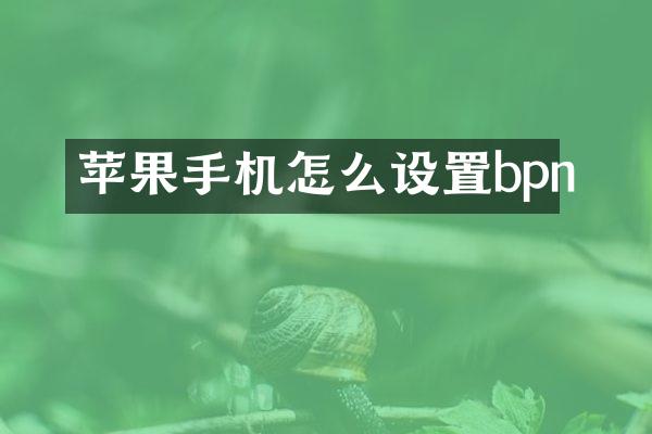 苹果手机怎么设置bpn