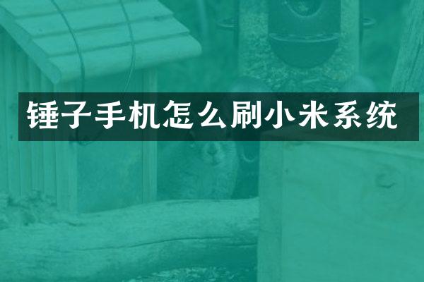 锤子手机怎么刷小米系统