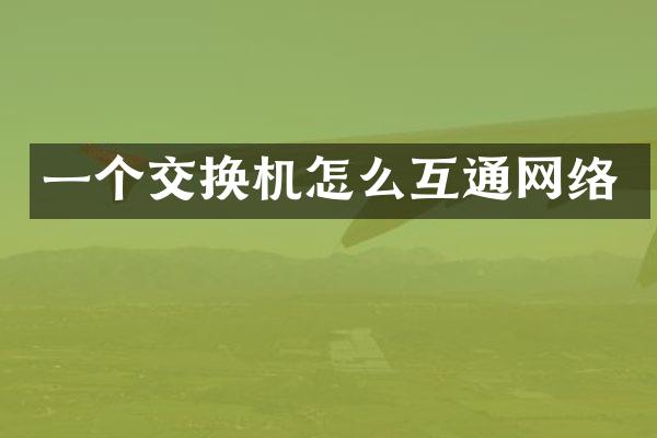 一个交换机怎么互通网络