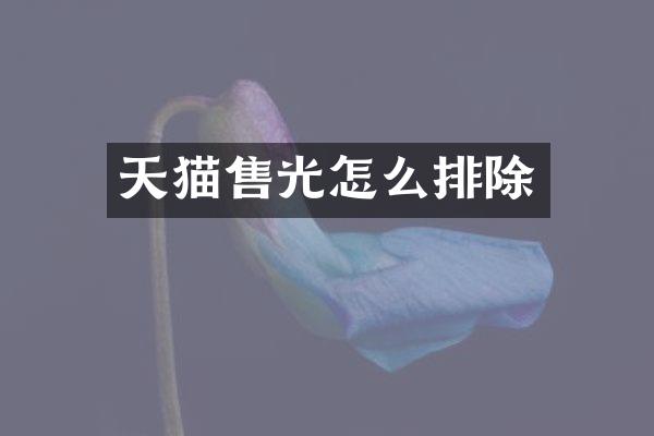 天猫售光怎么排除