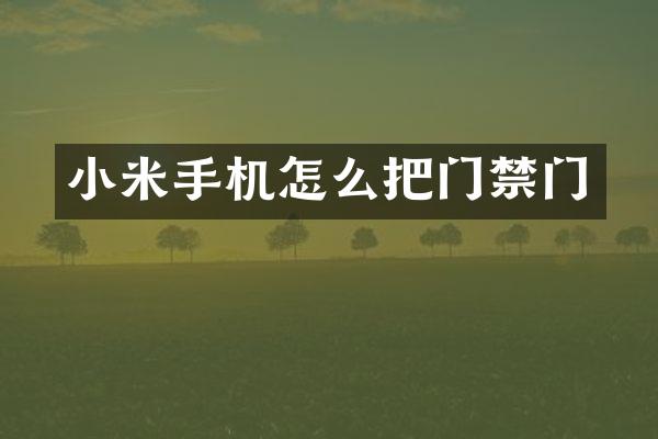 小米手机怎么把门禁门