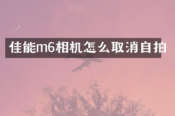 佳能m6相机怎么取消