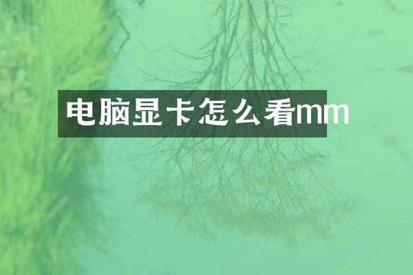 电脑显卡怎么看mm