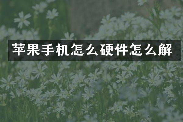 苹果手机怎么硬件怎么解