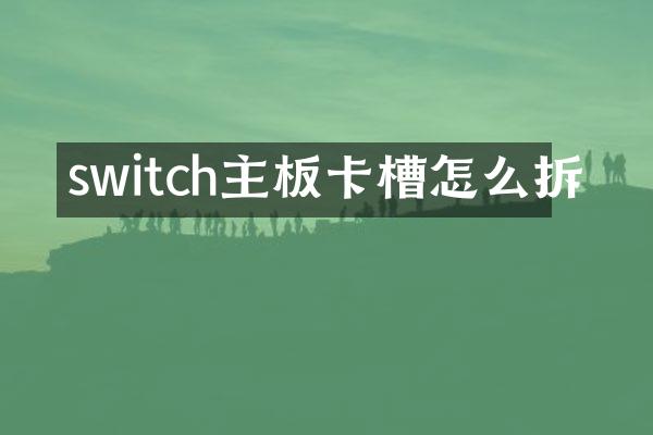 switch主板卡槽怎么拆