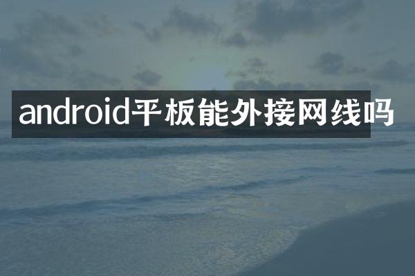 android平板能外接网线吗