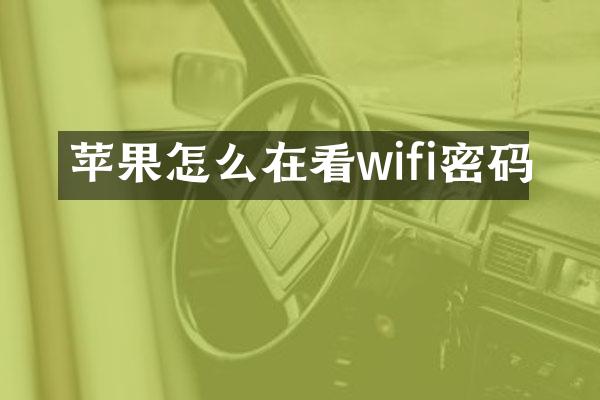 苹果怎么在看wifi密码