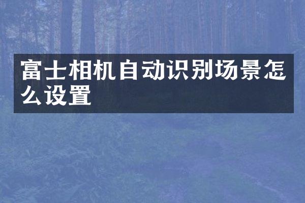 富士相机自动识别场景怎么设置