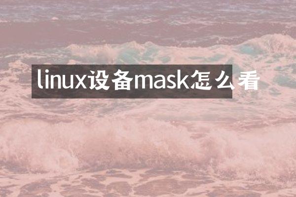 linux设备mask怎么看