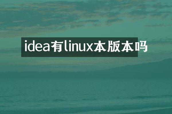 idea有linux本版本吗