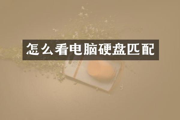 怎么看电脑硬盘匹配