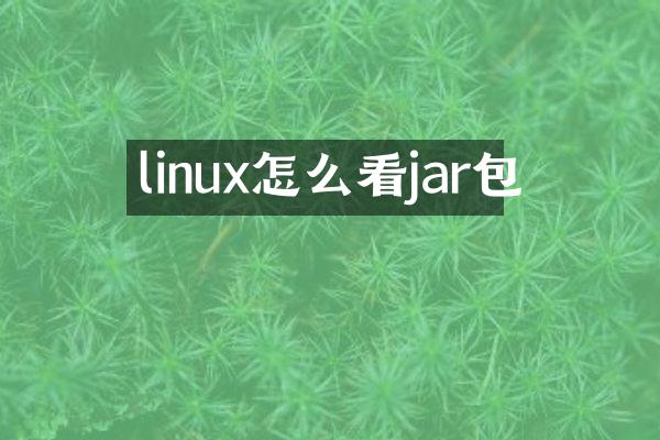 linux怎么看jar包