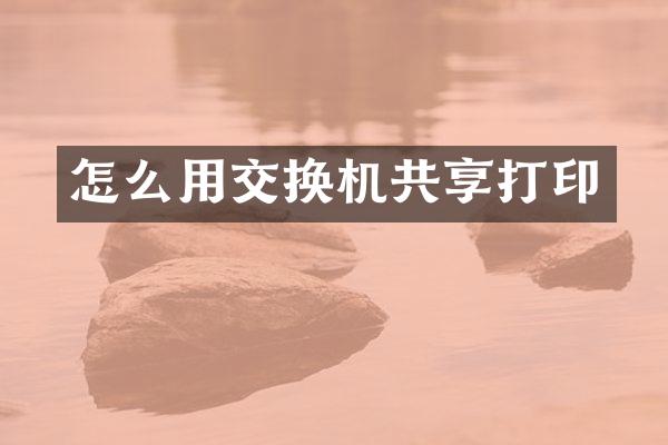 怎么用交换机共享打印