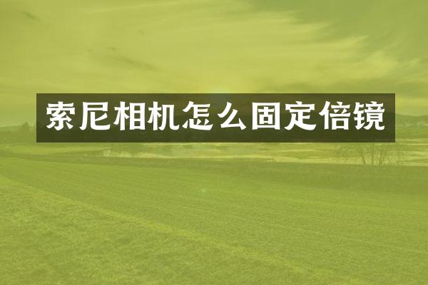 相机怎么固定倍镜