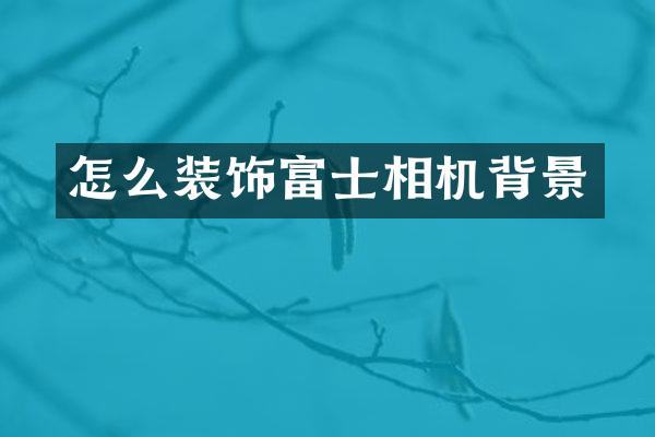 怎么装饰富士相机背景