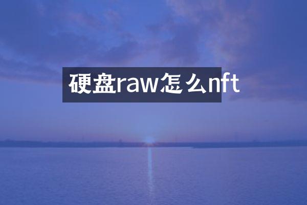 硬盘raw怎么nft