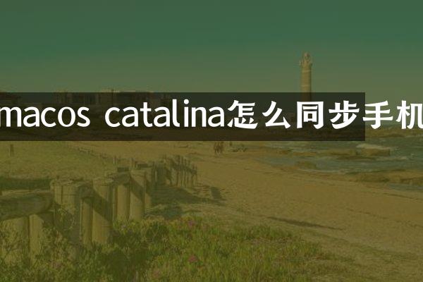 macos catalina怎么同步手机