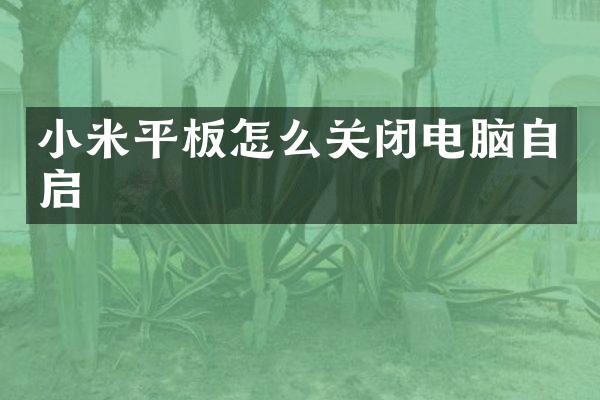 小米平板怎么关闭电脑自启