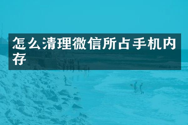 怎么清理微信所占手机内存