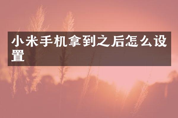 小米手机拿到之后怎么设置