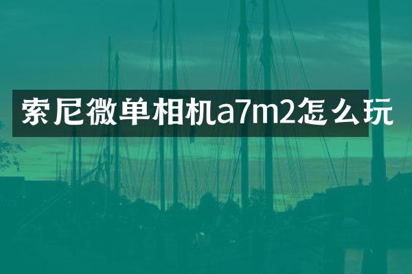 微单相机a7m2怎么玩