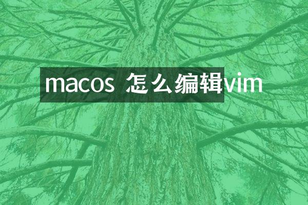 macos 怎么编辑vim