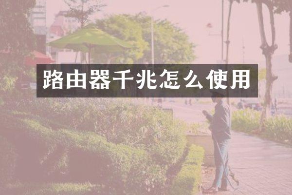 路由器千兆怎么使用