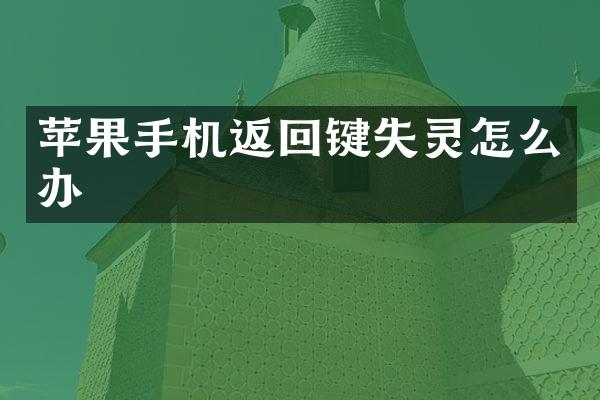 苹果手机返回键失灵怎么办
