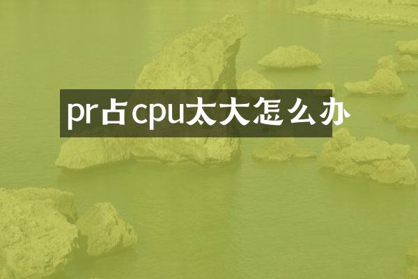 pr占cpu太大怎么办