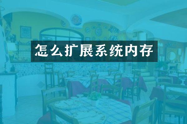 怎么扩展系统内存