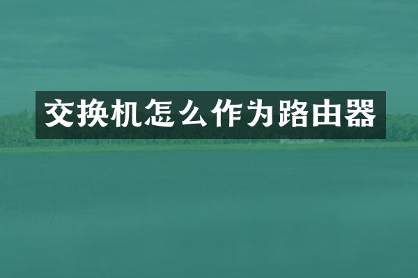 交换机怎么作为路由器